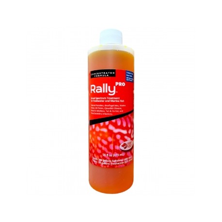 RALLY PRO 473 ML FORMULA CONCENTRADA PARA TRATAR PARASITOS EXTERNOS EN AGUA SALADA Y AGUA DULCE.