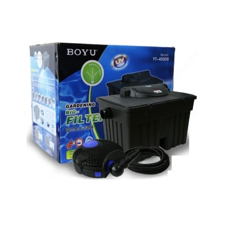 BOYU FILTRO DE CANASTA CON BOMBA Y ESPONJAS, MOD YT-45000 CAPACIDAD HASTA 45000 LT