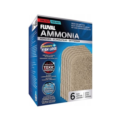FLUVAL ESPONJA REMOVEDORA DE AMONIA  C/6 PZ PARA FLUVAL 306-307/406-407