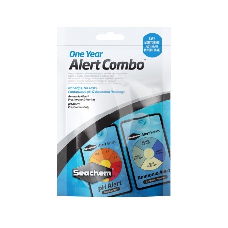 SEACHEM COMBO DE AMMONIA ALERT + PH ALERT, TARJETA MONITOREO (SIRVE APROX. UN AÑO)