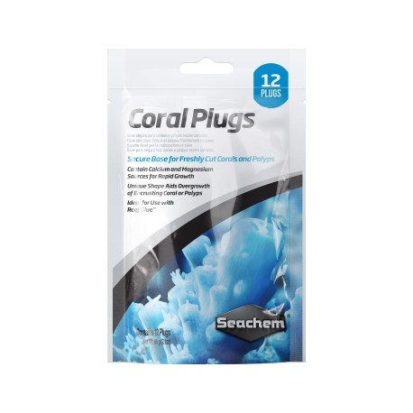 SEACHEM CORAL PLUGS, BASES PARA FRAGMENTOS DE CORALES (12 PIEZAS)