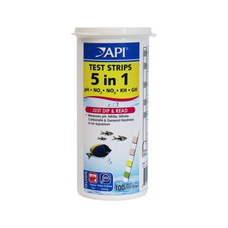 API TIRAS MEDIDORAS 5 EN 1 CON 100 TEST AGUA DULCE Y SALADA